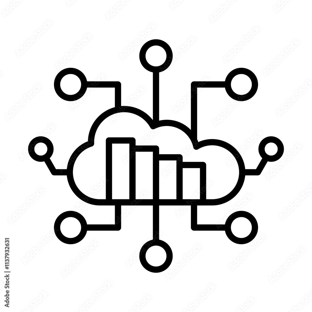 Fototapeta premium Cloud Testing line icon