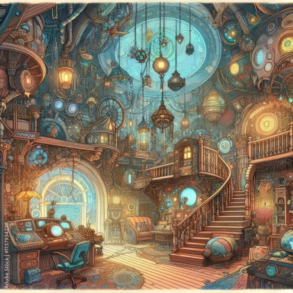 Fantasy illustrations of imaginative automated living spaces com Fantasy illustrations of imaginative automated living spaces com