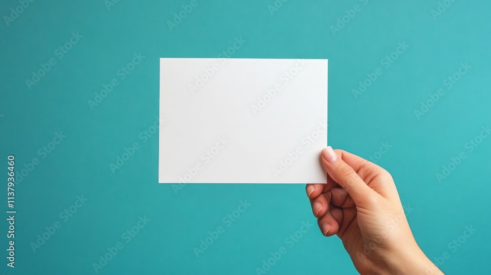 hands holding empty white paper hands holding empty white paper