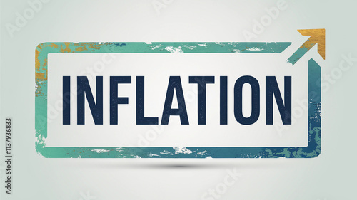 Stylized inflation concept with textured arrow pointing upward  
 photo