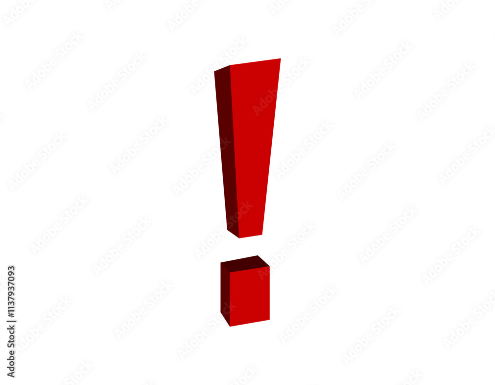 A striking red exclamation mark stands out on a plain white background, symbolizing urgency or importance. A striking red exclamation mark stands out on a plain white background, symbolizing urgency or importance.