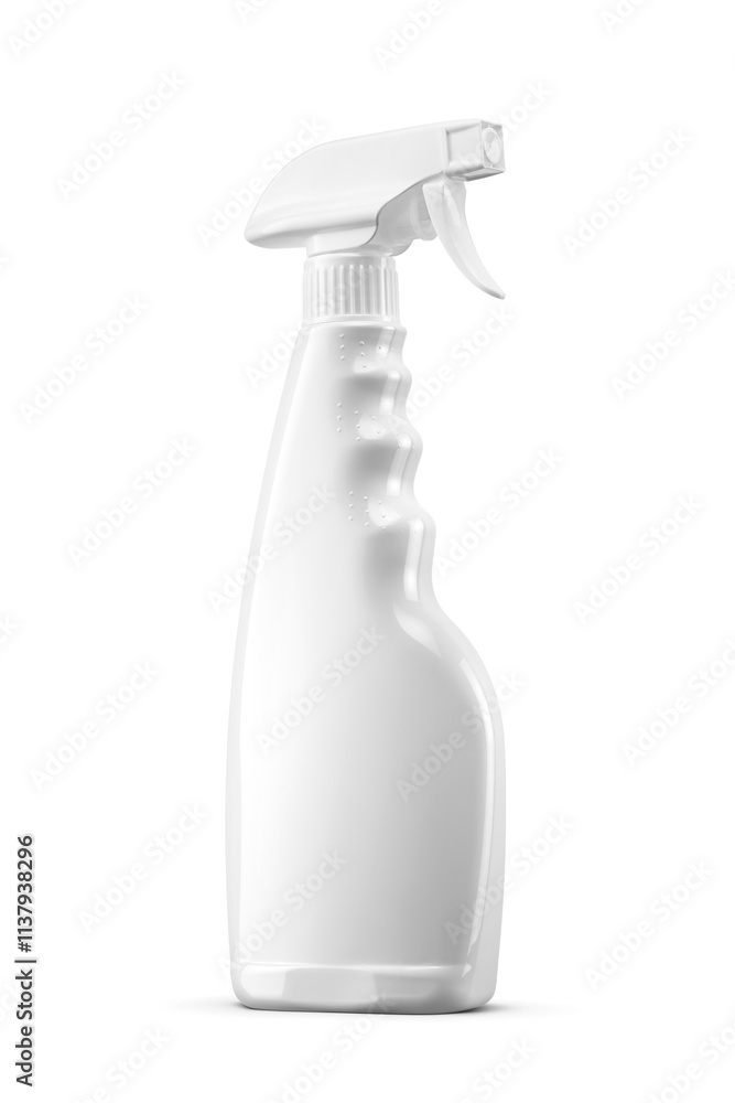 Sprayer bottle with trigger for detergents and cleaning liquids isolated. Transparent PNG image. Sprayer bottle with trigger for detergents and cleaning liquids isolated. Transparent PNG image.