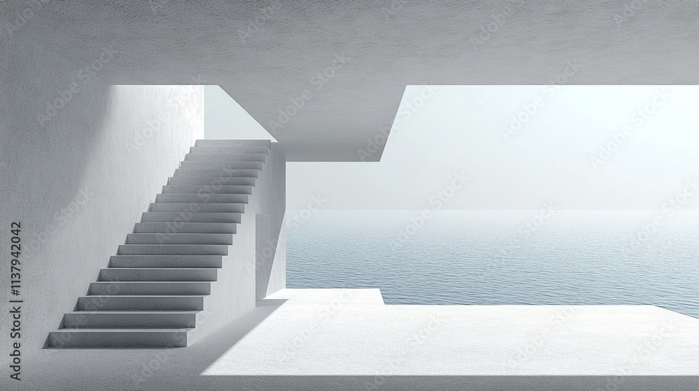 Obraz premium Abstract room with stairs