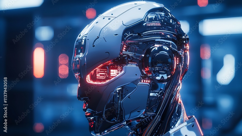 Fototapeta premium AI Chip Representing Artificial Intelligence in Future Technology with Advanced Circuit Designs
