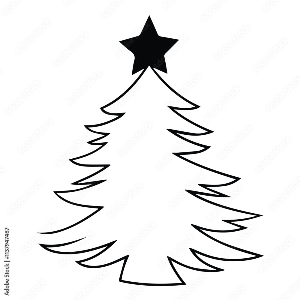 Christmas tree silhouette vector design Christmas tree silhouette vector design