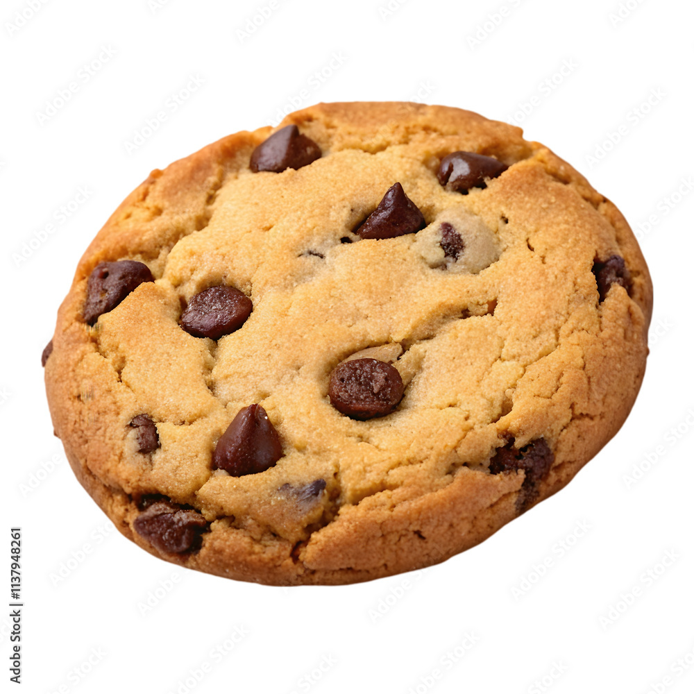 Chocolate chip cookie on transparent background Chocolate chip cookie on transparent background