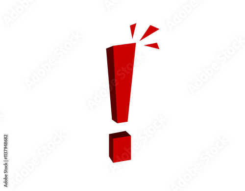 Red exclamation mark indicating urgency, importance, or attention, capturing focus and alertness.