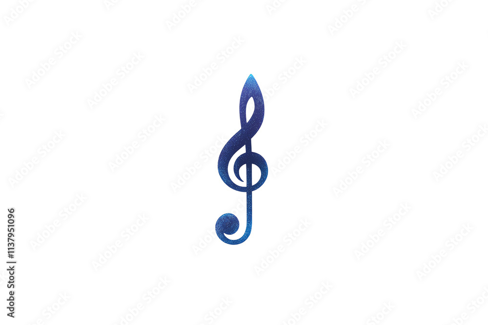Fototapeta premium A stylized blue treble clef symbol, representing music and melody.