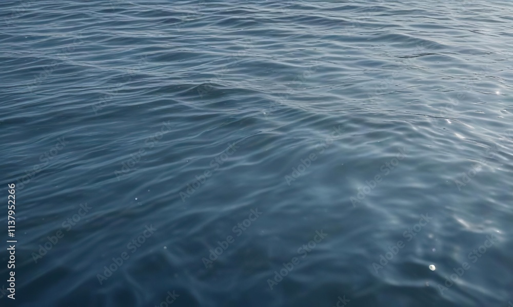 Naklejka premium Softly rippling water surface in the background with gentle waves and a subtle gradient of blue hues, ocean, nature, calming atmosphere