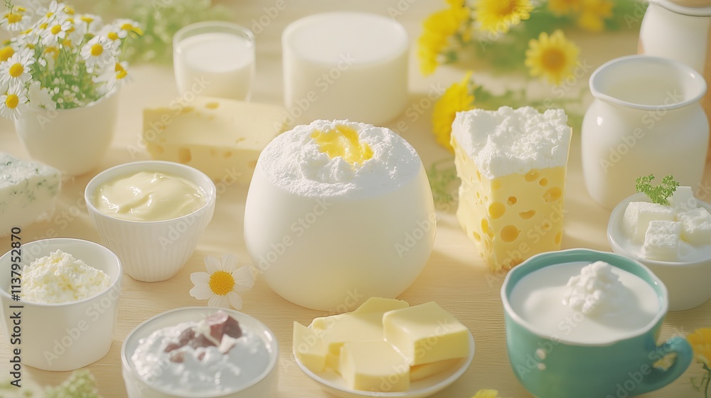 Indulge in nature's dairy delights with this fresh showcase of wholesome products. Savor the creamy richness of milk, golden butter, tangy yogurt, and delectable cheese Indulge in nature's dairy delights with this fresh showcase of wholesome products. Savor the creamy richness of milk, golden butter, tangy yogurt, and delectable cheese