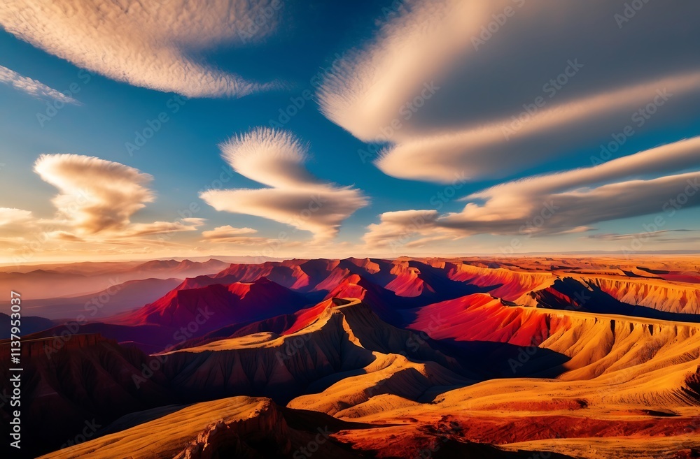 Fototapeta premium Majestic Sunset over Canyon Landscape 