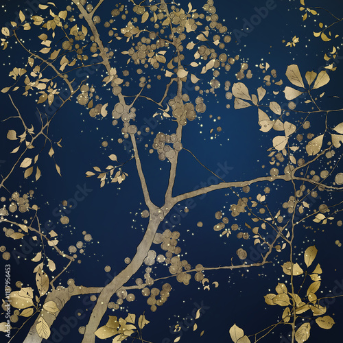 Golden snow in the dark night