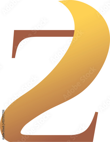 Z Letter Logo. Couffeur, Hair and Beauty. Golden.