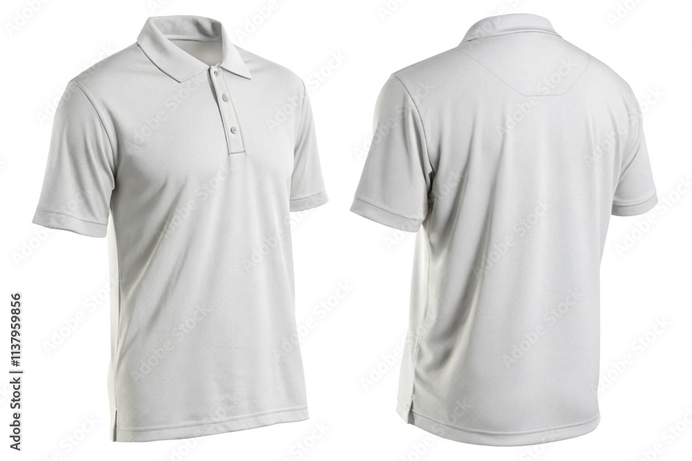Front and Back View Mockup of blank Plain White Polo T-Shirt for Design and Print Advertising. Front and Back View Mockup of blank Plain White Polo T-Shirt for Design and Print Advertising.