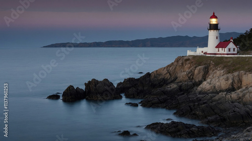 Wallpaper Mural A coastal landscape with a prominent lighthouse Torontodigital.ca