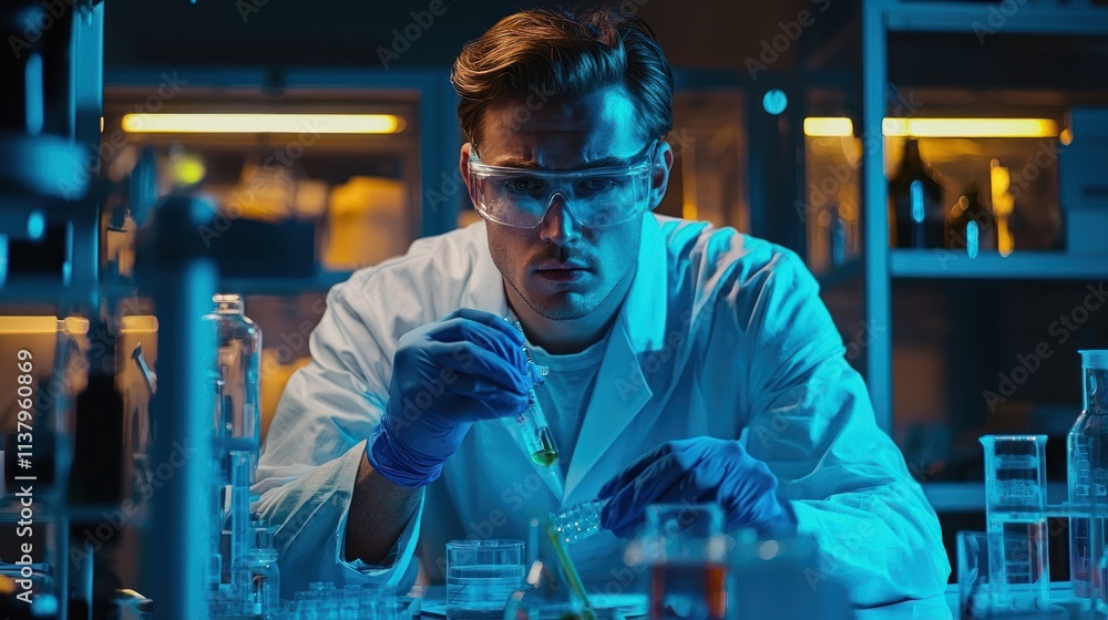 The forensic scientist analyzes DNA samples in the lab to solve the case The forensic scientist analyzes DNA samples in the lab to solve the case