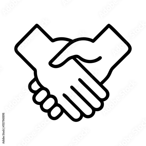 Wallpaper Mural hands shaking for respect and unity icon, men’s day line art, men’s icon - simple black line art icon of hands shaking for respect and unity, for men’s day celebrations. men’s vector art. Torontodigital.ca