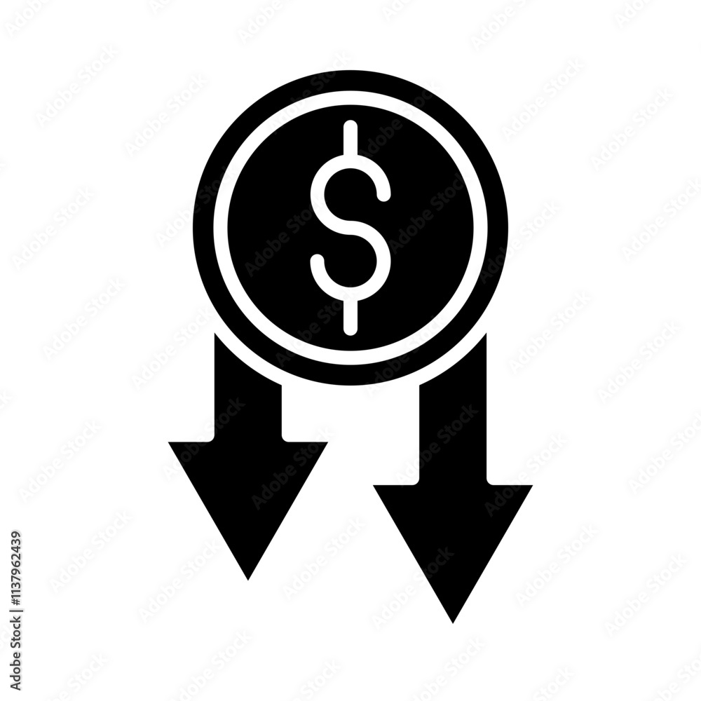 Cost Reduction glyph icon Cost Reduction glyph icon
