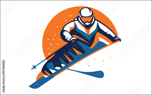 Vector set Silhouette of a skier in winter Ski silhouette isolated vector design eps