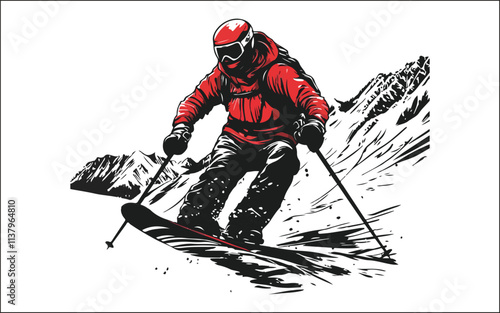 Vector set Silhouette of a skier in winter Ski silhouette isolated vector design eps