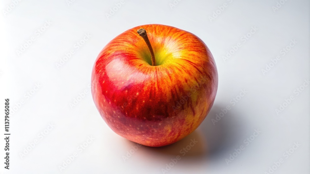 Isolated apple, top-down view. High-resolution image with a pure white background. Ideal for stock photography.