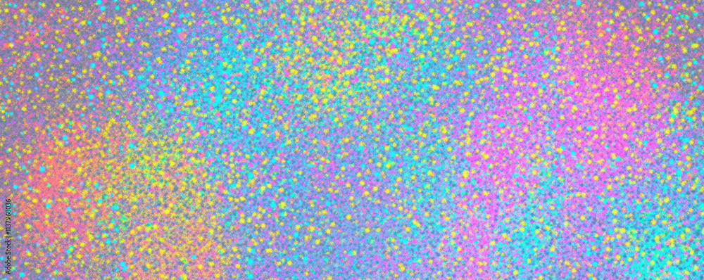 Holographic mosaic pattern with vibrant iridescent squares.
