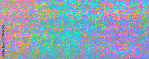 Holographic mosaic pattern with vibrant iridescent squares.