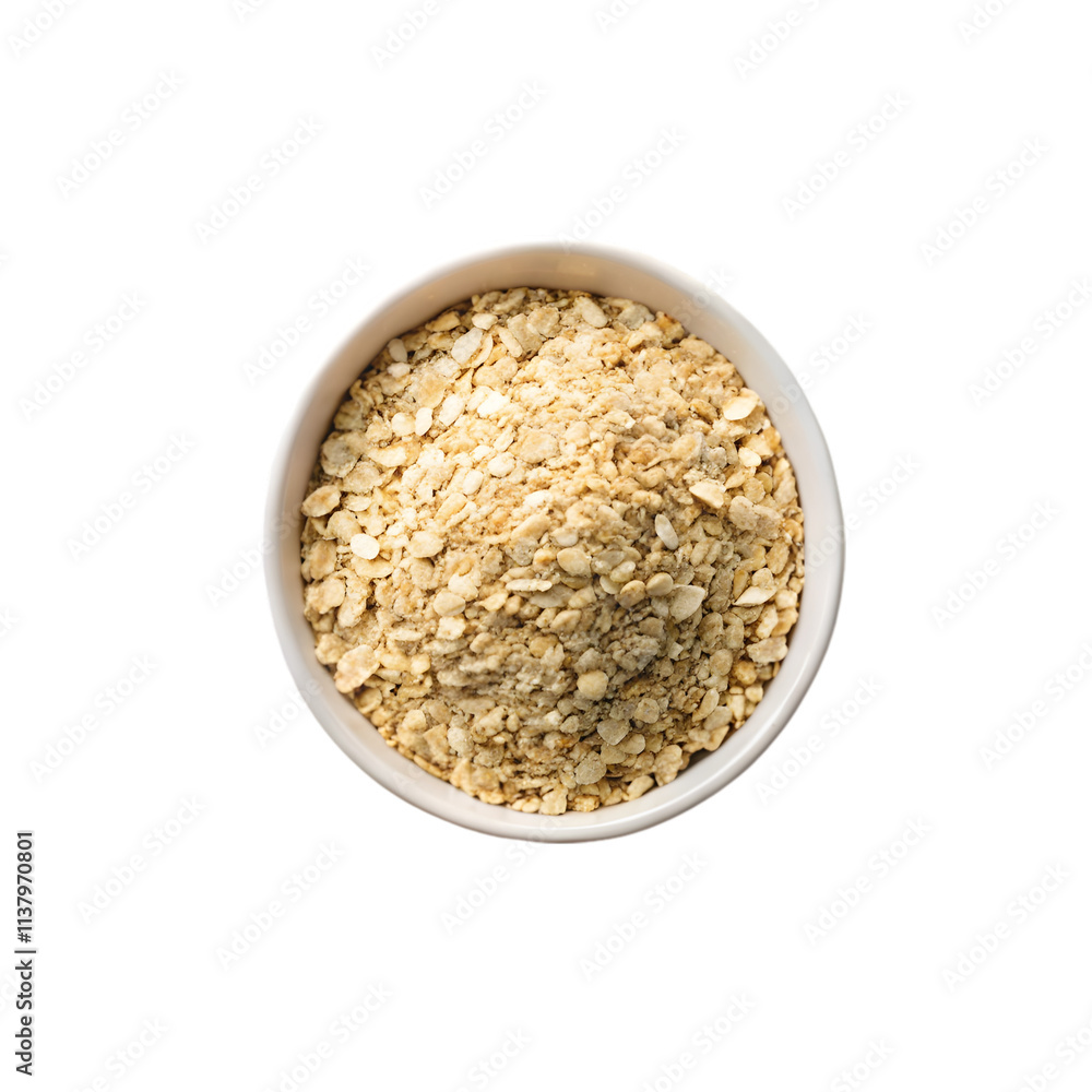 Dry porridge oats on transparent background Dry porridge oats on transparent background