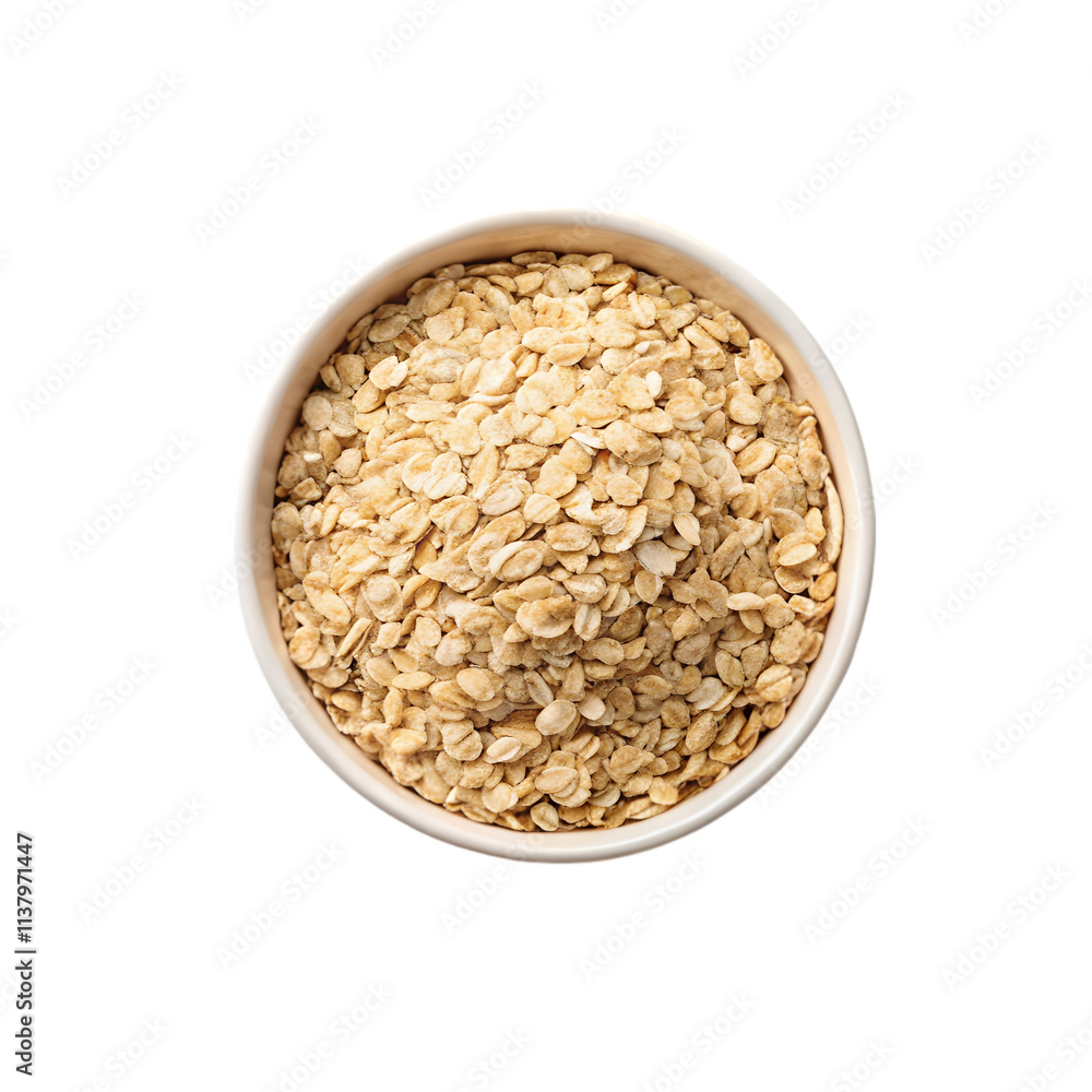Dry porridge oats on transparent background Dry porridge oats on transparent background
