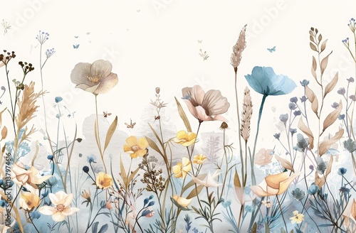 Fondo flores de acuarela estilo gotico