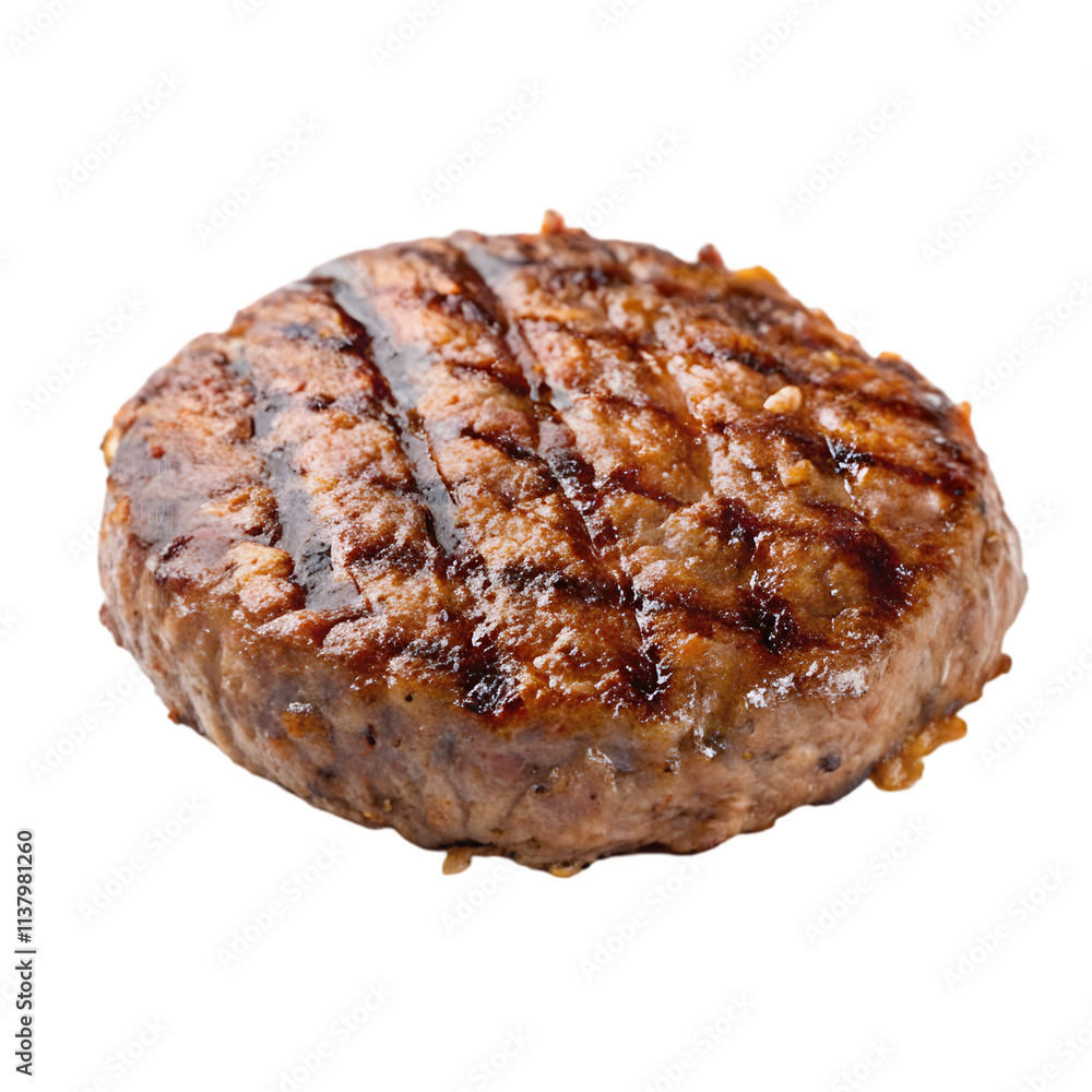 Grilled hamburger on transparent background Grilled hamburger on transparent background