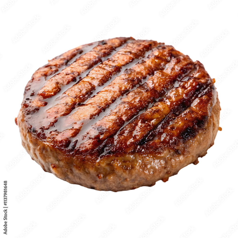 Grilled hamburger on transparent background Grilled hamburger on transparent background