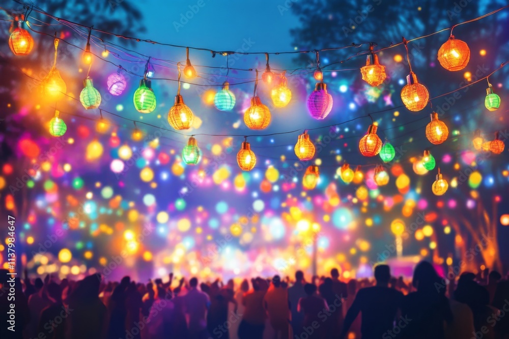 Colorful Festival at Sunset Celebration Time Colorful Festival at Sunset Celebration Time