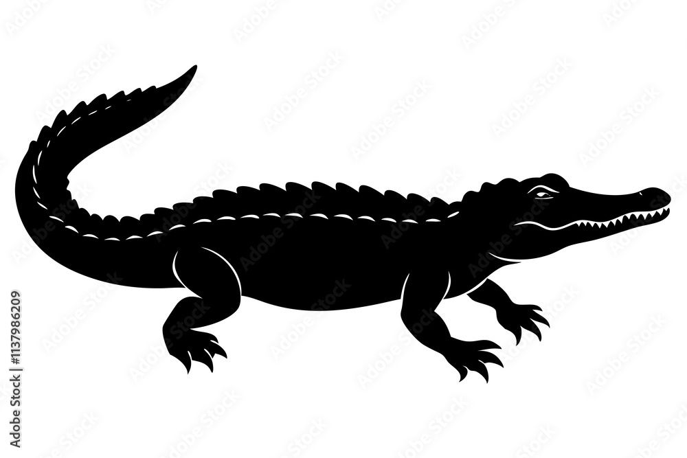 Fototapeta premium Alligator Silhouette vector illustration