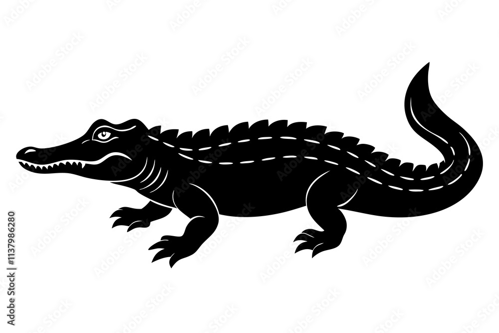 Obraz premium Alligator Silhouette vector illustration