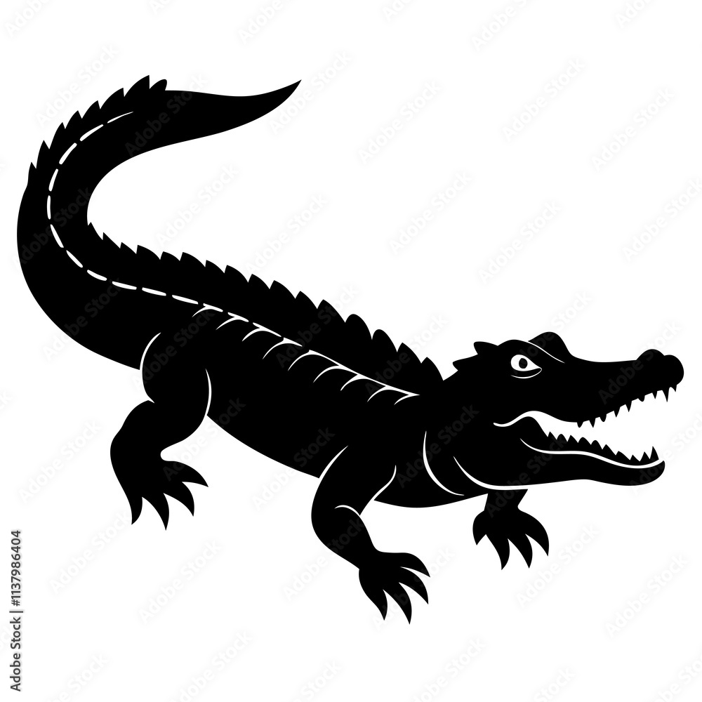 Fototapeta premium Alligator Silhouette vector illustration