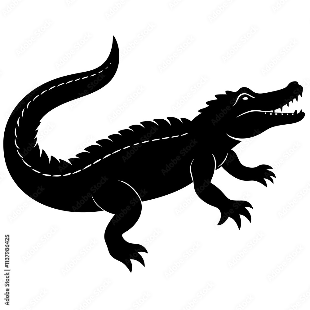 Obraz premium Alligator Silhouette vector illustration