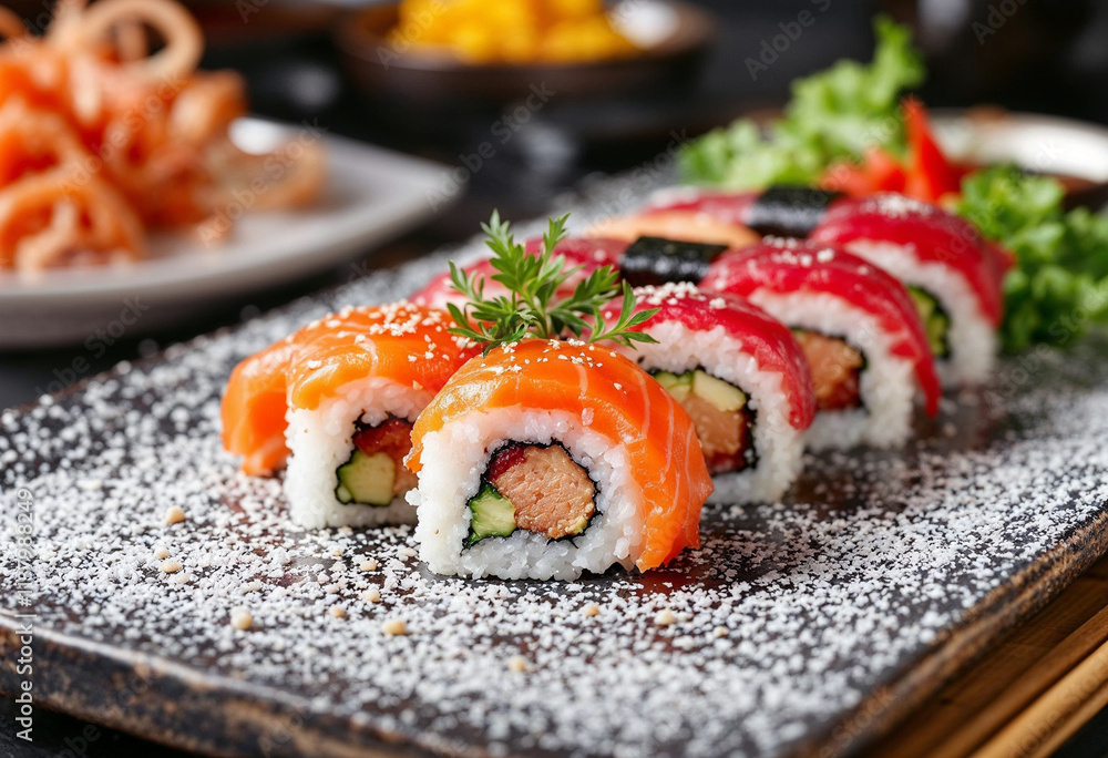 sushi with salmon sushi with salmon