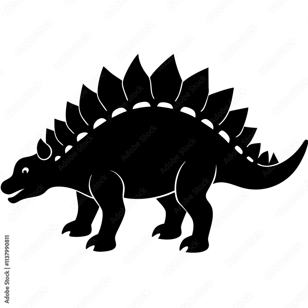 Fototapeta premium Ankylosaurus Silhouette vector illustration