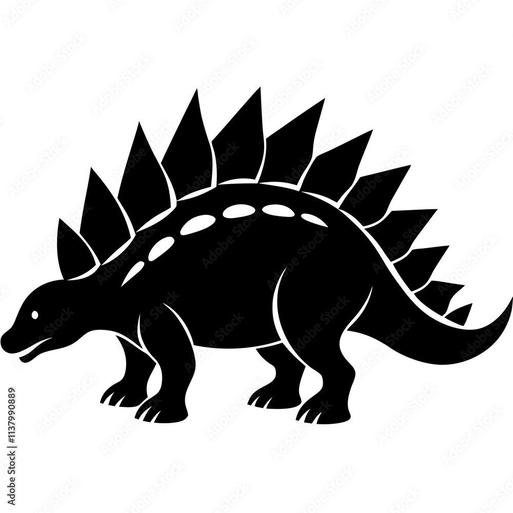 Fototapeta premium Ankylosaurus Silhouette vector illustration