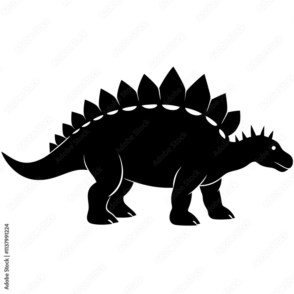 Fototapeta premium Ankylosaurus Silhouette vector illustration