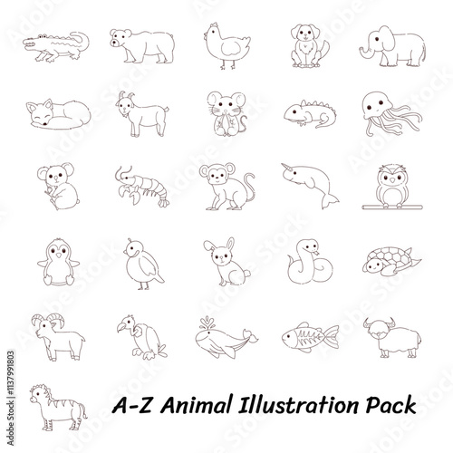 A-Z Animal Illustration Set