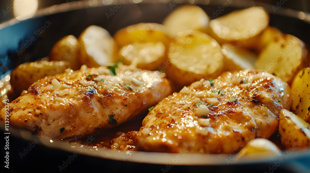 Garlic Parmesan Chicken with Crispy Potatoes Garlic Parmesan Chicken with Crispy Potatoes