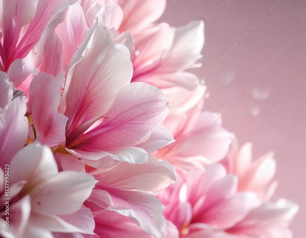 Delicate flower petals with an abstract pink and white gradient color scheme, white, pink Delicate flower petals with an abstract pink and white gradient color scheme, white, pink