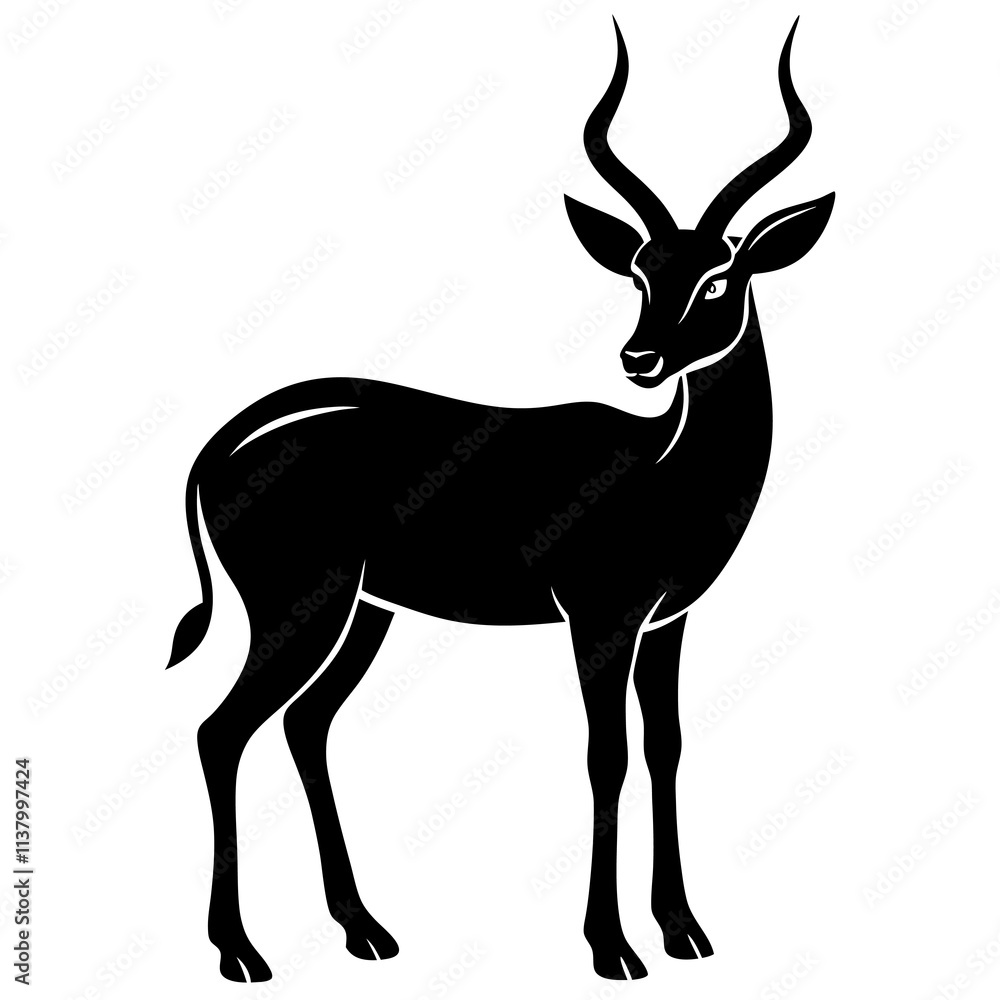 Obraz premium Antelope Silhouette vector illustration