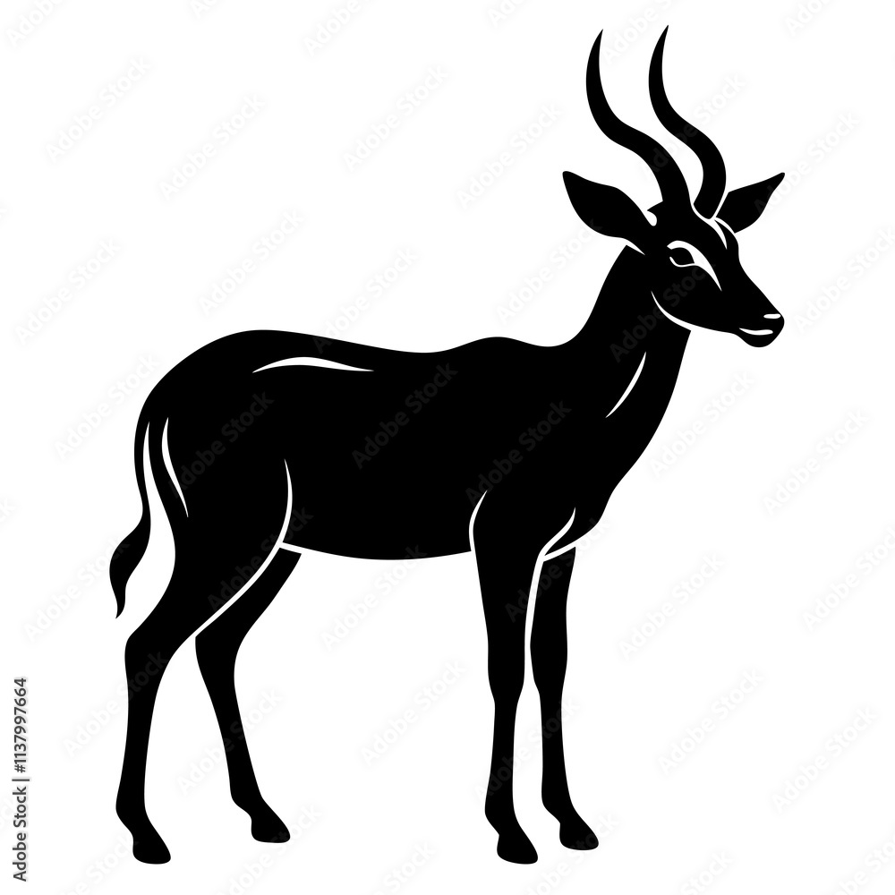 Antelope Silhouette vector illustration Antelope Silhouette vector illustration