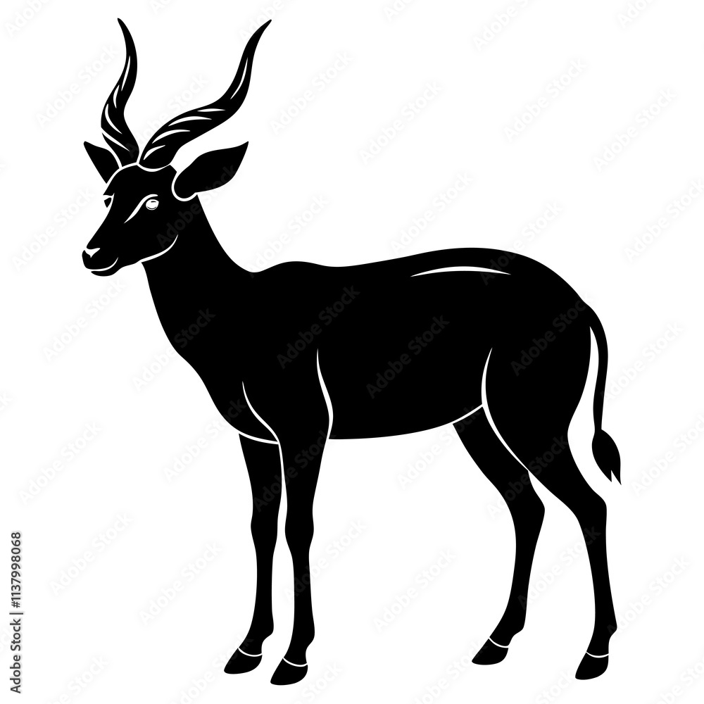 Obraz premium Antelope Silhouette vector illustration