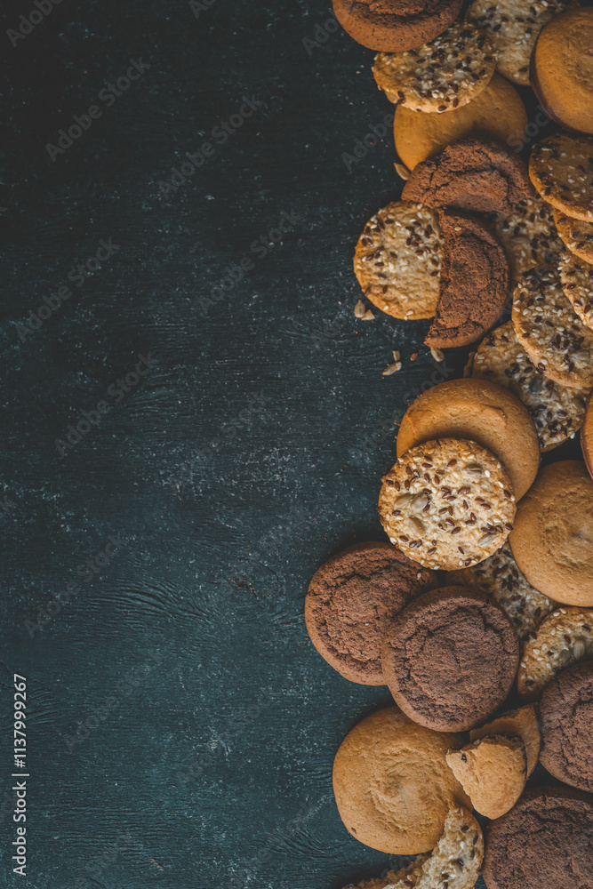 Assortment of different homemade cookies, advertising Assortment of different homemade cookies, advertising