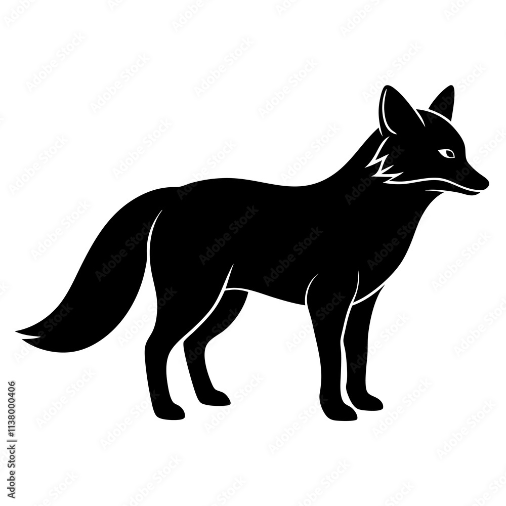 Arctic Fox Silhouette vector illustration Arctic Fox Silhouette vector illustration