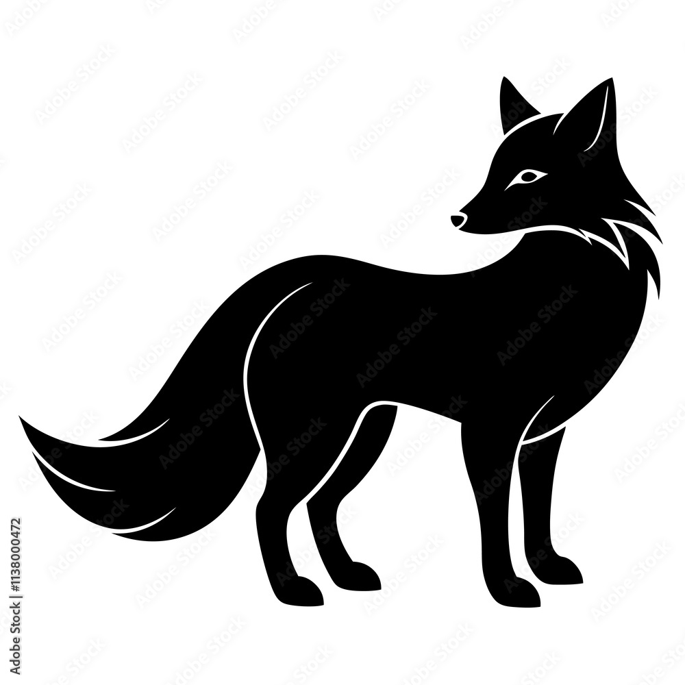 Arctic Fox Silhouette vector illustration Arctic Fox Silhouette vector illustration